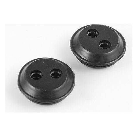 2x Universal-Schlauchdurchführungen für 5-mm-Schläuche, schwarzes Gummi, für Schläuche, Kabel, Rasenmäher, Freischneider und Tankdeckel, 26,5 mm Durchmesser, 2 Löcher (1/4)