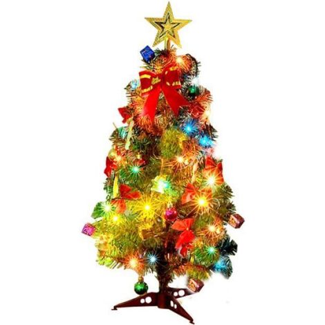 Arbre de Noël LED artificiel - - 60cm - PVC - Multicolore - Décoration de fête (1/5)