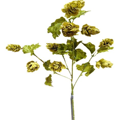 Branche de Houblon artificiel H 79 cm 10 tetes D 30 cm (1/3)