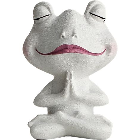 Vase décoratif Jardinière Frog Pot - Pot de Fleur Céramique Blanc 12 cm - Pot en Forme Grenouille Mini pour Plantes Petit (1/5)