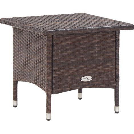 Beistelltisch Braun 50x50x47 cm Poly Rattan