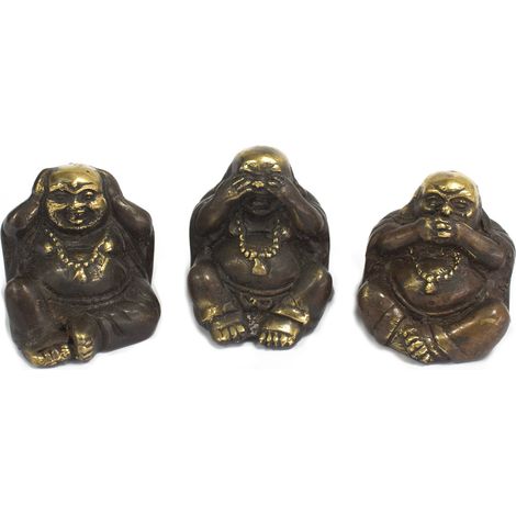 Lot de 3 - Ne vois aucun mal etc - Bouddha- Vendu par 1 (1/2)