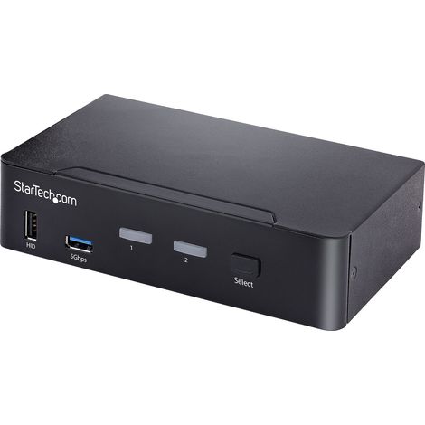 StarTech.com Switch KVM USB C, KVM DisplayPort a 2 porte con video HDR 4K 60Hz UHD, Audio da 3,5 mm, Hub USB con 4x USB HID e 2x USB 3.0 tipo A 5Gbps, Commutazione Hot Key, Compatibile con Thunderbolt
