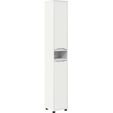 Maison Exclusive - Badezimmerschrank mit Tür Weiß 30,5 x 30 x 195 (1/5)