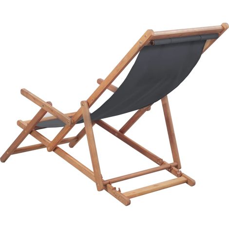Maison Exclusive - Silla de playa plegable de tela y estructura d