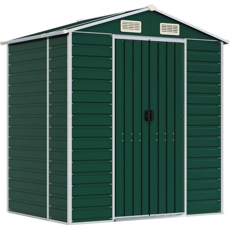 Casetta da giardino casetta per capanni casetta per ripostigli casetta per attrezzi da esterno robusta 191 x 130 x 198 cm acciaio zincato verde 020022347