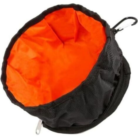 Bol Pliable pour Excursions ou Voyages,Pliable pour Chien en Tissu ciré,Bol de Voyage Portable pour Nourriture et Eau avec Mousqueton(Noir) (1/4)