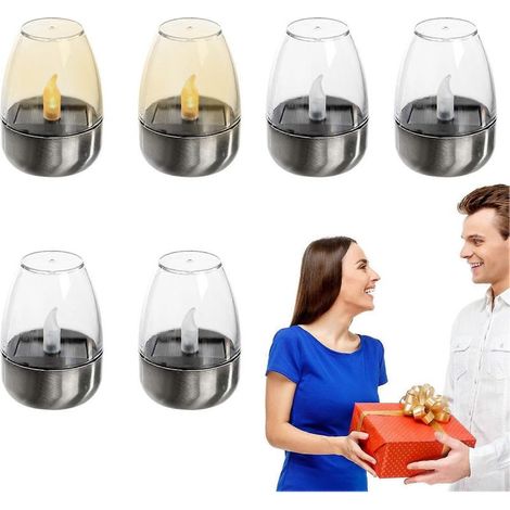 Lampe de table en verre à vin, solaire, étanche, veilleuse rechargeable, centre de table en verre transparent, idéale pour le camping et les fêtes.