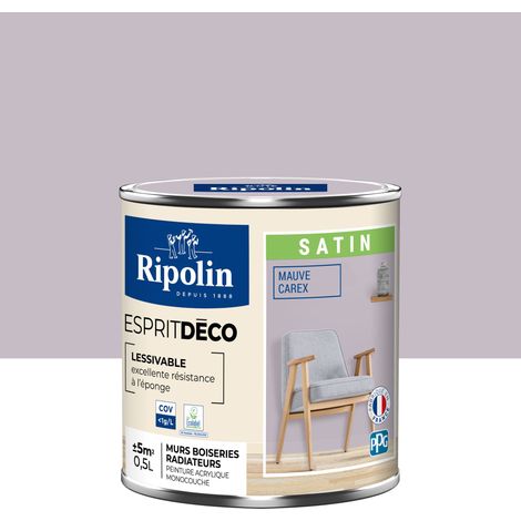 Peinture Murale Toutes Pièces - Satin - 0,5L - Mauve Carex - Ripolin (1/5)