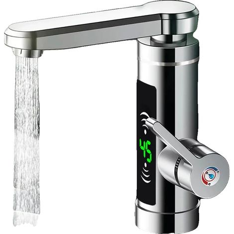 Robinet électrique, chauffage instantané, température réglable, acier inoxydable durable, design convivial (1/5)