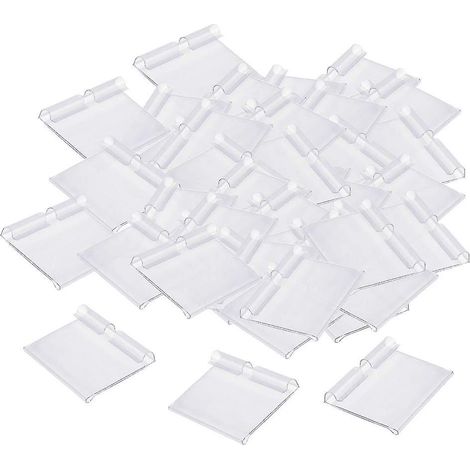 Lot de 50 porte-étiquettes transparents en PVC pour étagères de supermarché - 80 x 42 mm (1/5)