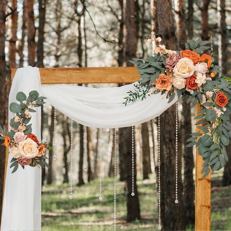 Arche de mariage artificielle, composition florale triangulaire, décor de fond de scène de mariage, en tissu de soie et plastique, A1 (1/5)