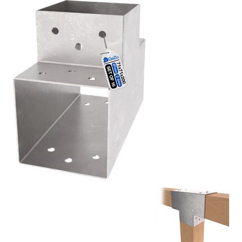 Lot de 16 Connecteur de poteau en T 71 x 71 mm– Galvanisé à chaud – Support d’angle robuste pour pergola et pavillon – GeZu Impex (1/5)