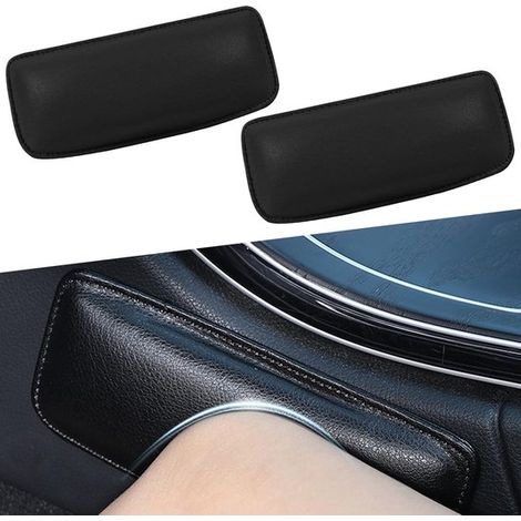 Tappetini per bracciolo auto in 2 pezzi, gomitiere in morbida pelle per auto, ginocchiere comode per auto, cuscini di supporto per gomiti, gambe e cosce (1/4)