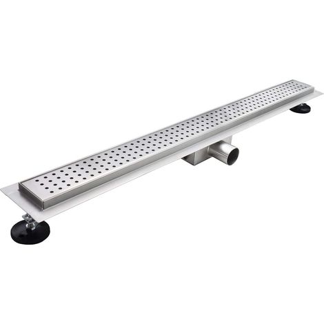 Canaleta de Ducha Rectangular de Acero Inoxidable Ultra Plana Medidas 50cm - Modelo R7 Desag�e de Borde C�rculo plateado (1/5)