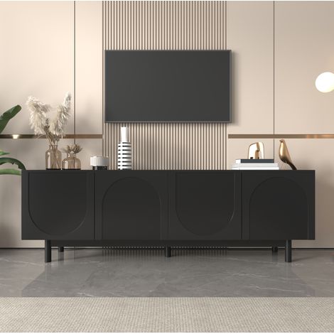 TV Schrank Sideboard 175 cm Stauraum Schwarz OKMYHOME (1/5)