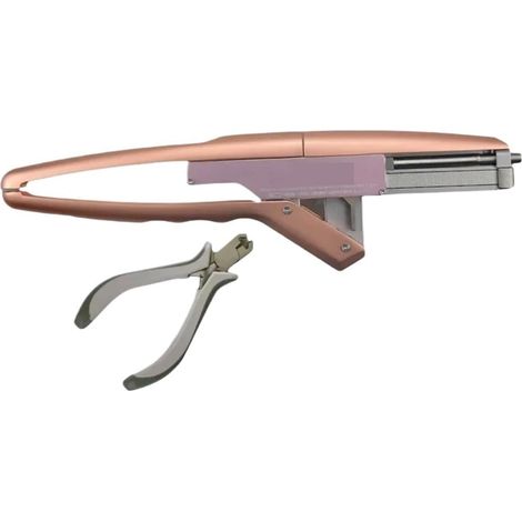 Machine D'extension De Cheveux Humains En Fer Portable, Kit Microlink À Kératine De 2ème Génération, 2 Extensions De Cheveux, Outils Avec Pinces Simplifiera Votre Expérience(Champagne color) (1/5)