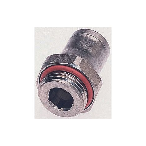 Adaptateur droit fileté Legris LF3600 vers Enfichable 10 mm G 3/8 Mâle ( Prix pour Paquet de 2 )