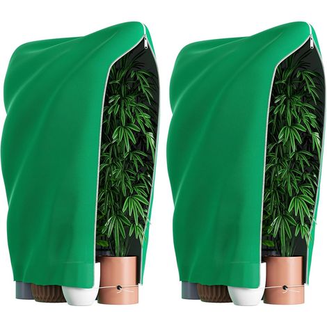 pieces of winter protection for plants 80x120cm, winter protection for potted plants, outdoor, with zipper & drawstring, reusable frost protection