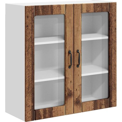 Maison Exclusive - Cabinet en verre mural LUCCA Bois ancien 80 x 31 x 80 cm (1/5)