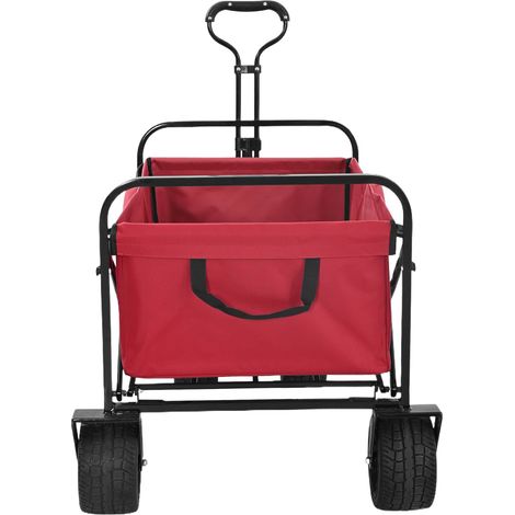 Chariot à Main Pliable Rouge 89 x 63 x 96 cm