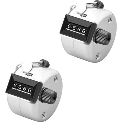 2Pcs Compteurs Manuels Mini Compteur de Comptage à Main en Métal Compteur de Clic à 4 Chiffres pour Sport Entraîneur École Golf (1/5)