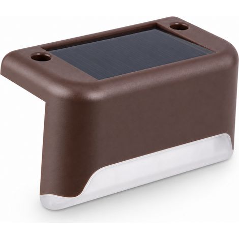 Lampe Solaire Escalier Étanche pour Clôture Jardin Marron (1/5)