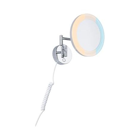PAULMANN MASUA 71148 MIROIR COSMÉTIQUE LED IP44 BLANC INTERRUPTEUR 55 LM 230 V 4 W CHROME, GROSSISSEMENT 3 FOIS