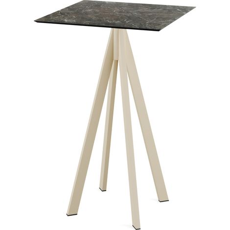 Infinity mange-debout avec piètement sable + plateau HPL Galaxy Marble 70x70 cm - Feros (1/4)