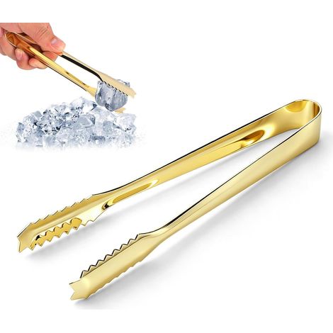 Ice Tongs/Sugar/Serving Tongs, Small Kitchen Tongs, Stainless Steel Ice Tongs, Gold Stainless Steel Sugar Tongs Multi-Function (1/5)