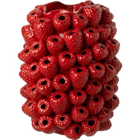 Vase Déco en Argile "Berry" 45cm Rouge