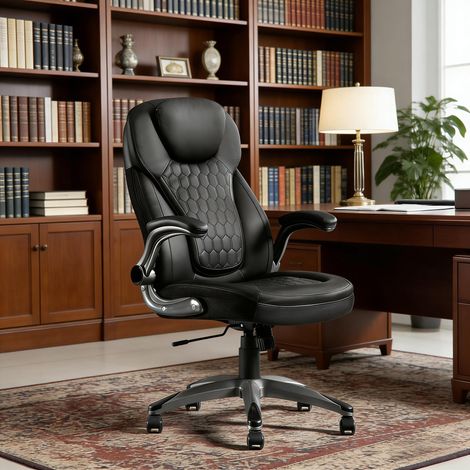 Chaise de direction à dossier haut ergonomique, fauteuil patron confortable bureau