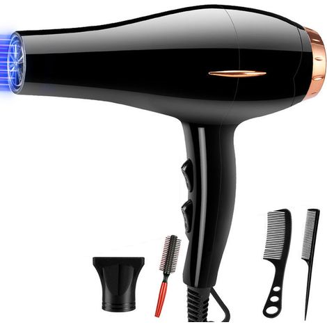 Sèche-cheveux professionnel à moteur AC, technologie céramique, noir (1/5)