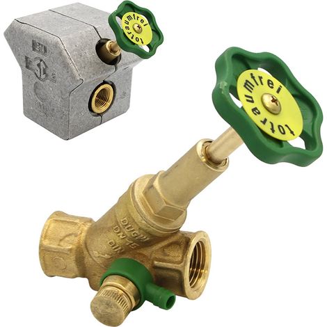 Freistromventil Muffenanschluss 1/2" - 2" mit Dämmschale + Entleerung