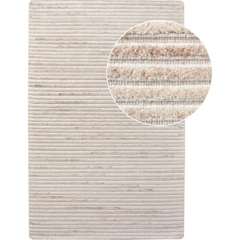 Tappeto Mango in lana taftata a mano avorio 160x230 cm