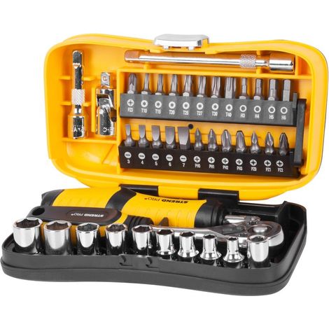 Werkzeugsatz Strend Pro WT549, 39-teilig, Bits, Steckschlüssel und 1/4" Ratsche (1/3)