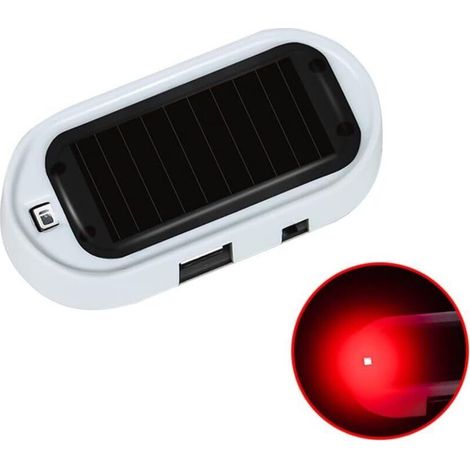 Alarme de Voiture Lumière LED, Voyant D'Avertissement Solaire de Voiture Alarme de Voiture Factice À Énergie Solaire Avertissement de Cambrioleur Lampe Flash pour Voitures Camions Suvs (1/4)