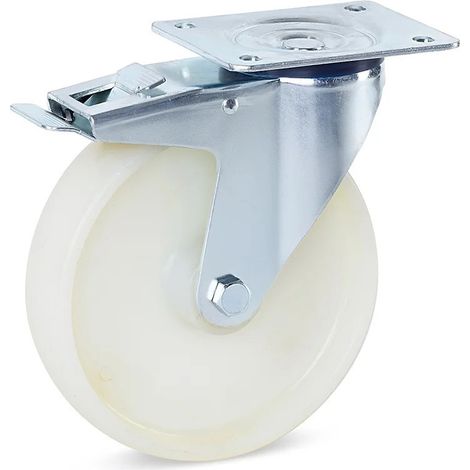 Roue pivotante freinée - MESO - Nylon - Platine - 200mm - 400kg