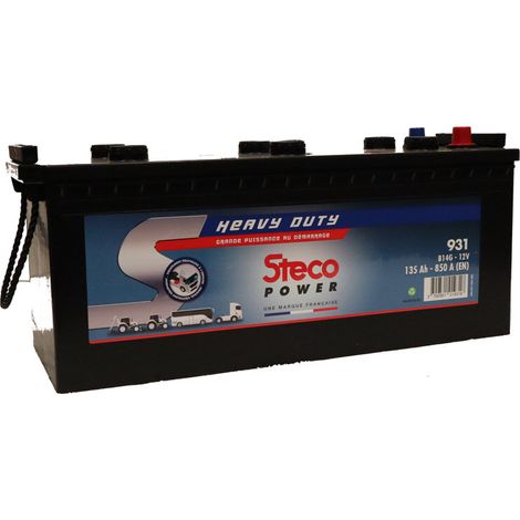 Stecopower – Batterie décharge lente 12V 140Ah 760A – 931 – Pour démarrage moteur – Technologie avancée STECO (1/2)