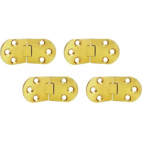 Scharnier für Klapptische, Möbelscharniere, Nähmaschinenscharniere, Scharnier aus Zinklegierung, 4er-Pack, Gold (1/5)