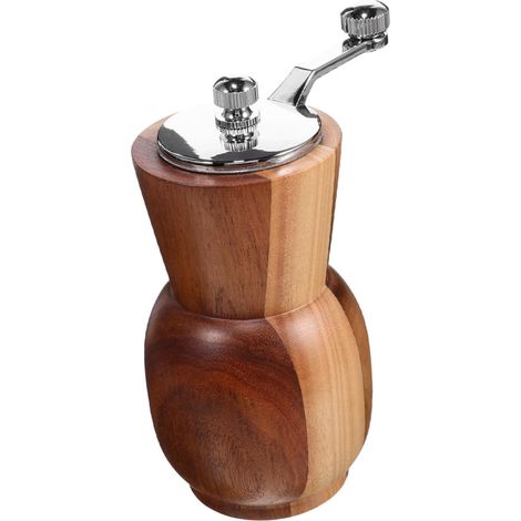Moulin à poivre manuel, bois et inox, à manivelle (1/4)