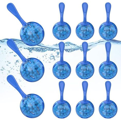 12 bolas desmeralizantes para humidificadores, limpiadores de agua para humidificadores y acuarios, para uso doméstico y de oficina, purifica el agua, elimina el polvo blanco y previene la acumulación (1/5)
