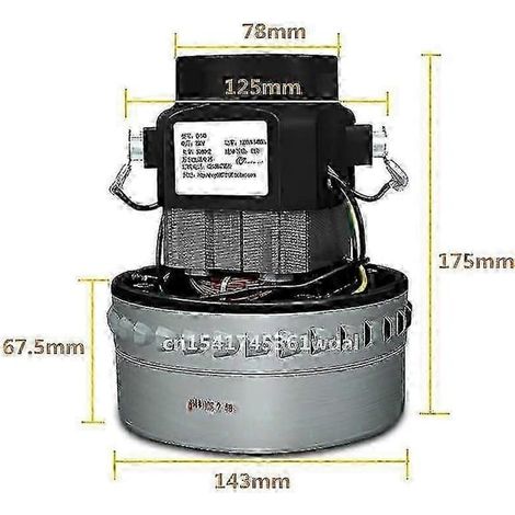 Filiyano-Moteur de remplacement universel pour aspirateur industriel 1500 W, 200-240 V, 50 Hz, 143 mm, pour l'absorption d'eau (1/5)