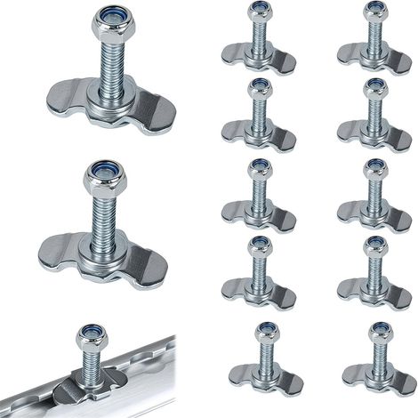 12x Rail D'arrimage D'extrémité M8x45mm,Rail D'arrimage Single 500 daN Ferrures de Rechange Acier Galvanisé, Airline Ferrure D'extrémité pour Arrimage du Chargement Fitting (1/5)