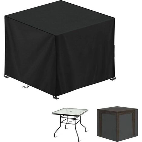 Housse de protection pour table de jardin 80x80x80cm – Tissu Oxford 420D imperméable – Anti-UV et coupe-vent (1/4)
