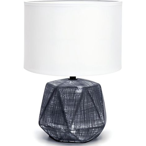 Lampe Déco Céramique Motif Lignes Géométriques - Douille E14 - Style Moderne Luxueux (1/3)