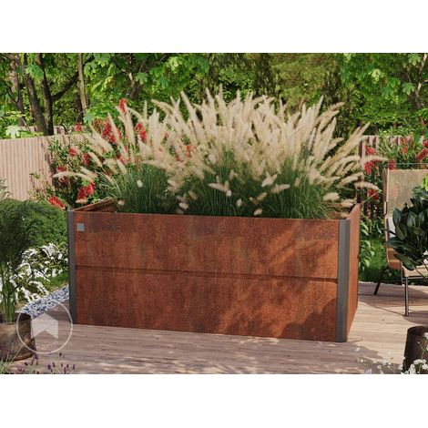 PRIMEYARD 200 x 100 x 77 cm Huerto urbano, acero corten, aspecto óxido (1/5)