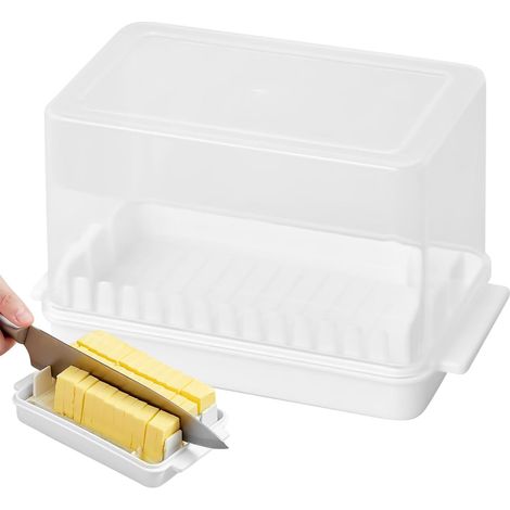 Coupe-beurre, boîte de découpe multifonctionnelle avec couvercle et trancheuse amovible, récipient de stockage de beurre de fromage pour cuisine, réfrigérateur, garde-manger, table, cuisine maison, pr (1/5)