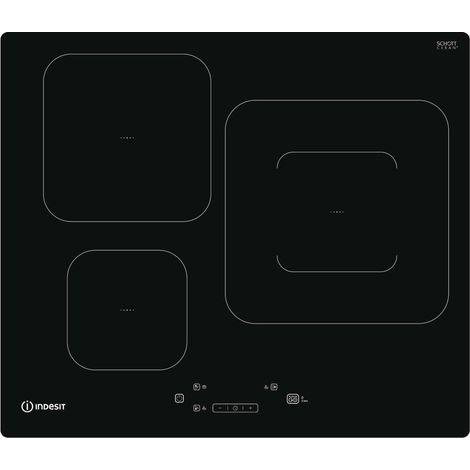 Indesit – Table induction 3 foyers 3,6 kW – Double zone Ø 28 cm – 10 niveaux de puissance – Touche Push&Go – IS33Q60NE (1/4)