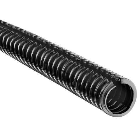 FLEXAzip Wellschlauch / Wellrohr ohne Verschlussprofil PA6 geschlitzt - FZIP-M 42, AD 42,5mm, ID 36,0mm schmales Profil, Mindestbiegeradius bewegt 200,0mm - 1 Meter